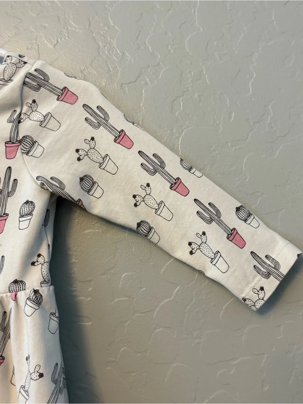 Monica + Andy white black pink cactus print let's dance dress size 12-18 months